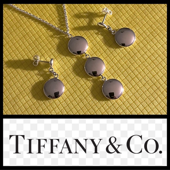 Tiffany & Co. Jewelry - Vintage Tiffany & Co. Silver Triple Round Disc Pendant and Drop Earring Set